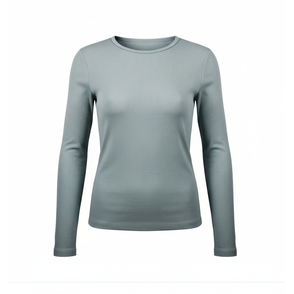 American Giant Ribbed Long Sleeve Top Womens M Teal Utility Tactical Performance